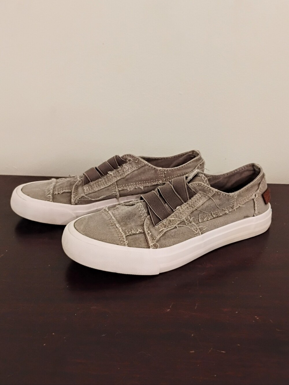 Blowfish Malibu Marley Distressed Green Canvas Slip-ons - Size 6.5